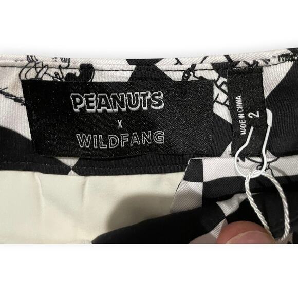 NWT LIMITED EDITION Peanuts X Wildfang Slim Crop Pant Peanuts Checkered Size 2 - Picture 10 of 11
